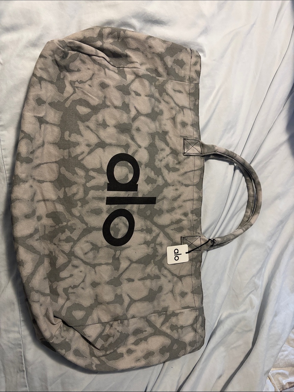 ALO Yoga Gray Patterned Canvas Tote